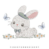 Charming Bunny with Cap Embroidery Design - 7 Sizes | FineryEmbroidery - FineryEmbroidery